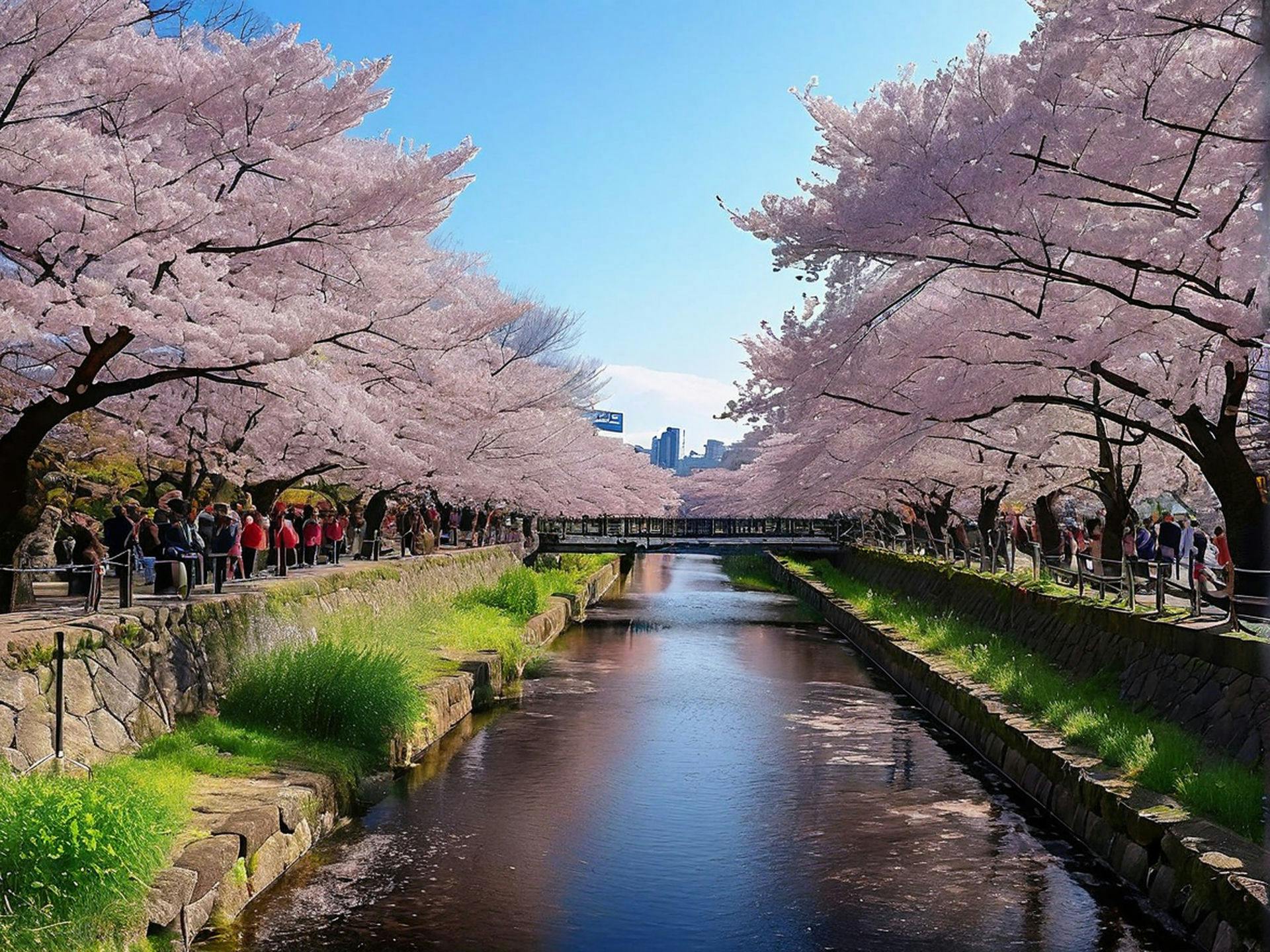 Cherry Blossoms in Full Bloom for Hanami Festival